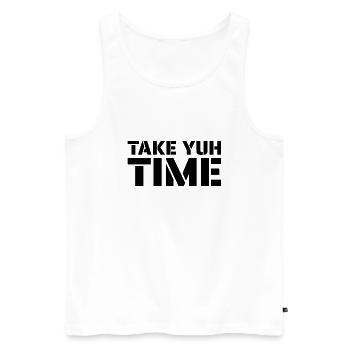 Jamaica Design - Prenez votre temps - Débardeur bio Premium Homme - blanc - Devant - Michal (187cm)