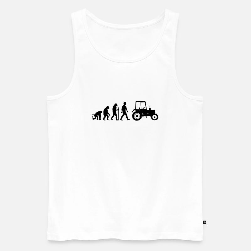 Tractor Evolution - Men's Premium Organic Tank Top - white