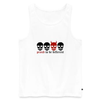 DIFFERENT SKULL - 2C - Men's Premium Organic Tank Top - white - Front - AI Model Male 178 light (178cm)