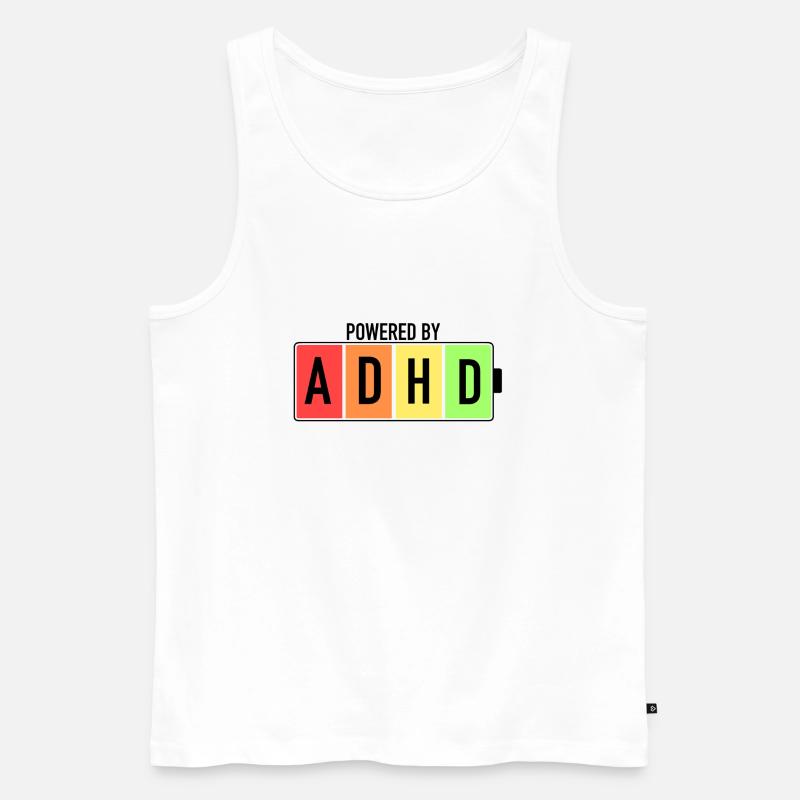 ADHS-Bewusstsein Neurodivergent - Männer Premium Bio Tank Top - Weiß