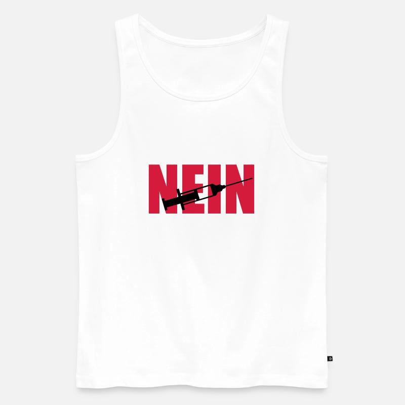Nein Spritze - Männer Premium Bio Tank Top - Weiß