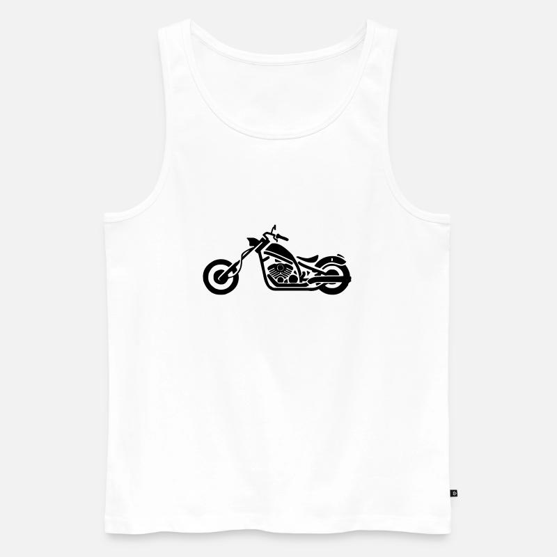 Motorrad - Männer Premium Bio Tank Top - Weiß