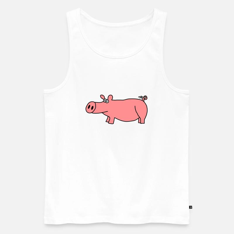 Schwein - Männer Premium Bio Tank Top - Weiß