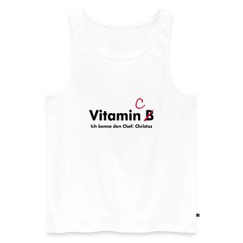 Vitamin C (JESUS shirts) - Männer Premium Bio Tank Top - Weiß - Vorne - AI Model Male 178 light (178cm)