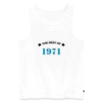 The best of 1971 - Débardeur bio Premium Homme - blanc - Devant - AI Model Male 178 light (178cm)