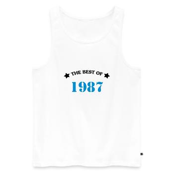 The best of 1987 - Männer Premium Bio Tank Top - Weiß - Vorne - AI Model Male 178 light (178cm)