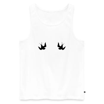 Tattoo Swallows Design Oldschool Birds Freedom - Männer Premium Bio Tank Top - Weiß - Vorne - AI Model Male 178 light (178cm)