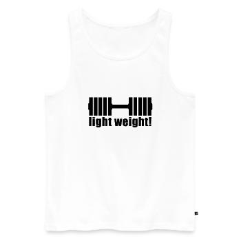 light_wheight_f1 - Débardeur bio Premium Homme - blanc - Devant - Michal (187cm)