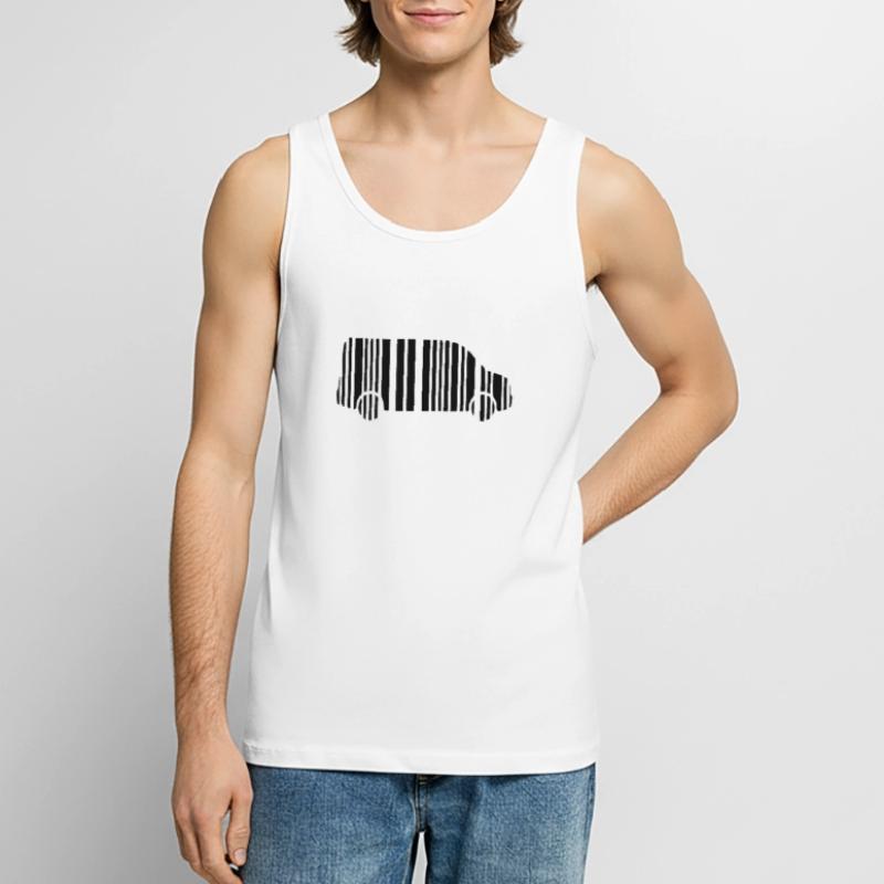 camper van strichcode Männer Premium Bio Tank Top