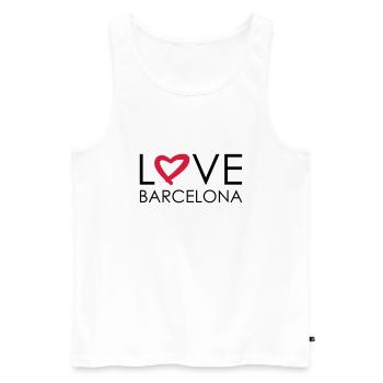 love barcelona - Men's Premium Organic Tank Top - white - Front - AI Model Male 178 light (178cm)