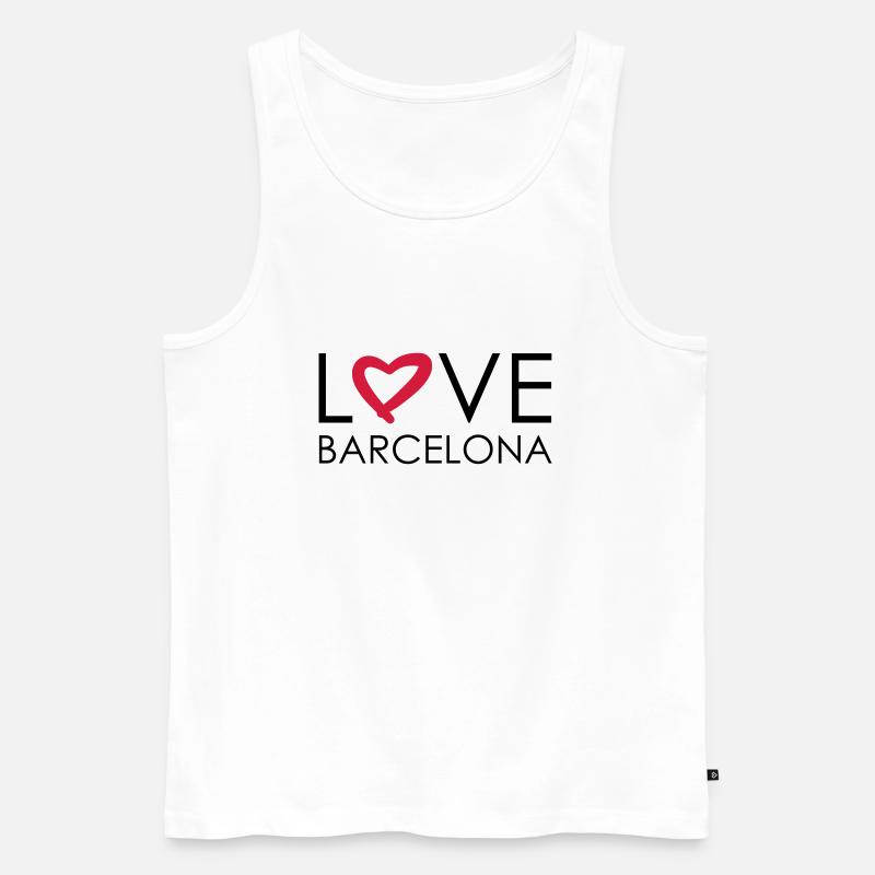 love barcelona - Männer Premium Bio Tank Top - Weiß