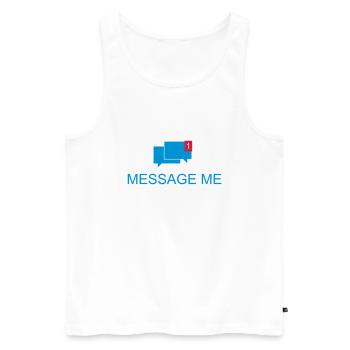 Message me / Mail me 2c - Men's Premium Organic Tank Top - white - Front - AI Model Male 178 light (178cm)