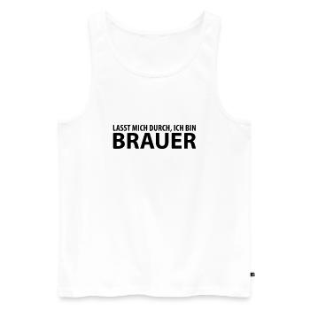 brauer - Männer Premium Bio Tank Top - Weiß - Vorne - Michal (187cm)