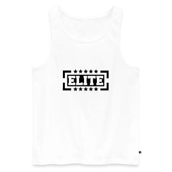 Elite Logo - Men's Premium Organic Tank Top - white - Front - AI Model Male 178 light (178cm)