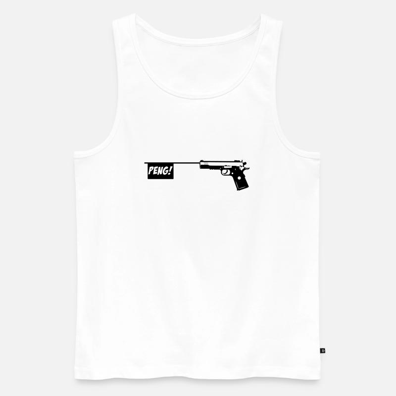Pistole PENG! Scherzartikel Knarre 1c - Männer Premium Bio Tank Top - Weiß
