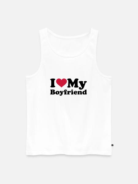 I love my boyfriend - Men's Premium Organic Tank Top - white