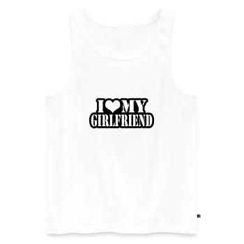 I love my girlfriend - Débardeur bio Premium Homme - blanc - Devant - Michal (187cm)