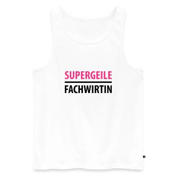 Supergeile Fachwirtin - Männer Premium Bio Tank Top - Weiß - Vorne - Michal (187cm)