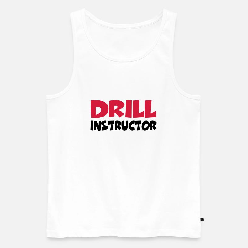 Drill Instructor - Männer Premium Bio Tank Top - Weiß