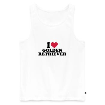 I love Golden Retriever - Men's Premium Organic Tank Top - white - Front - Michal (187cm)