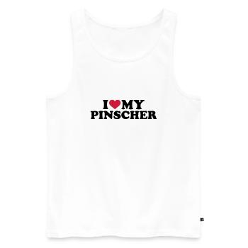 Pinscher - Männer Premium Bio Tank Top - Weiß - Vorne - Michal (187cm)