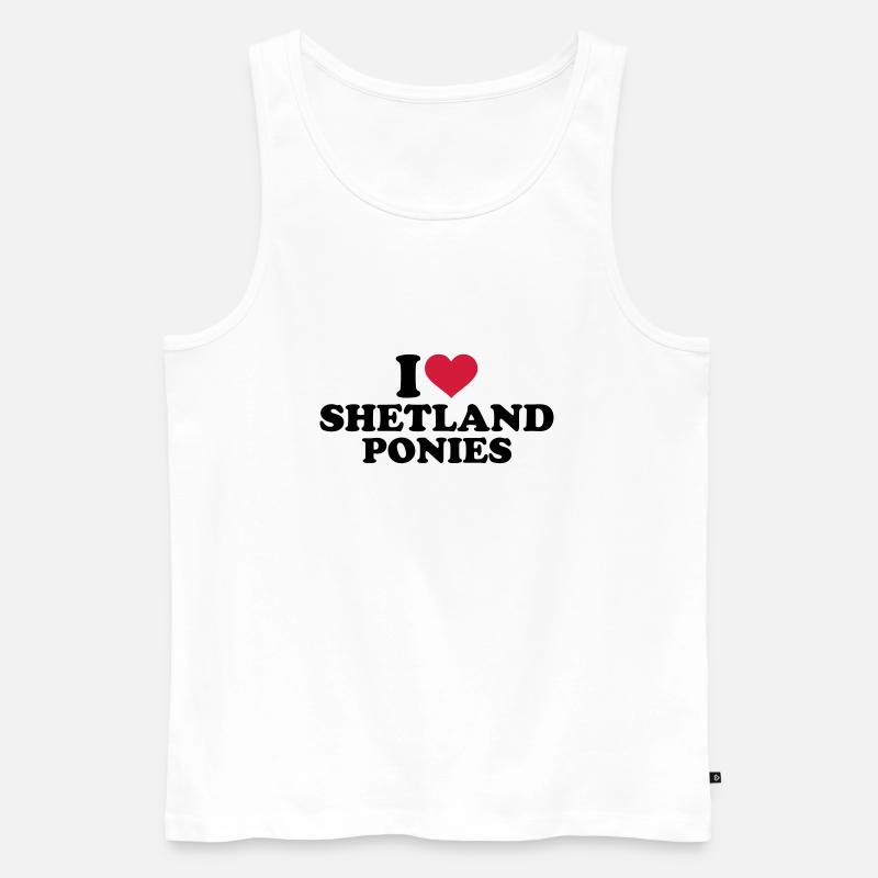 Shetland Pony - Männer Premium Bio Tank Top - Weiß