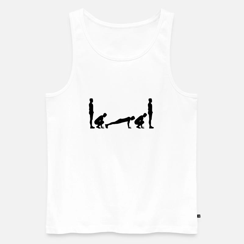 Burpees - Männer Premium Bio Tank Top - Weiß