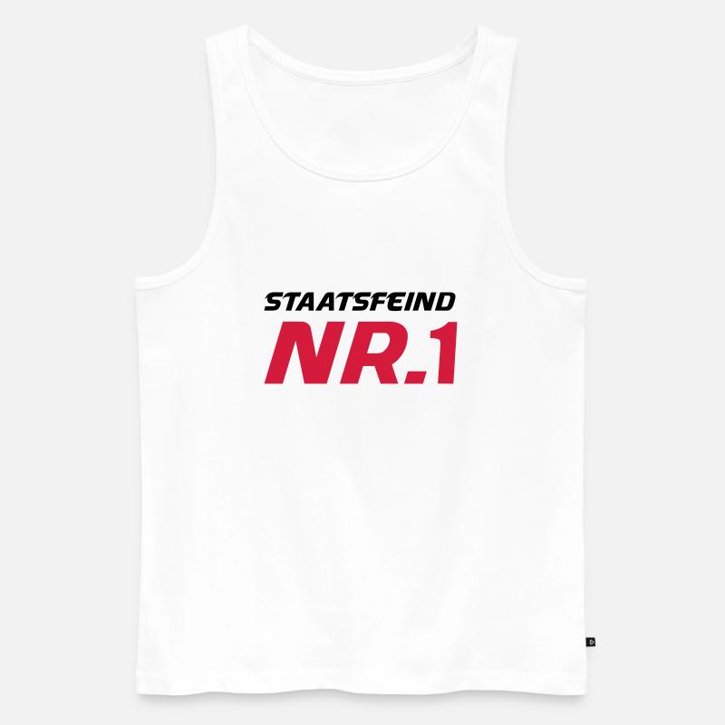 staatsfeind2 - Männer Premium Bio Tank Top - Weiß