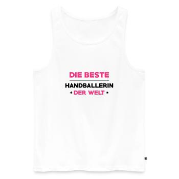 Handball Handballer Handballspieler Handballerin - Männer Premium Bio Tank Top - Weiß - Vorne - Michal (187cm)