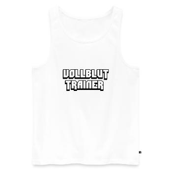 vollblut trainer - Männer Premium Bio Tank Top - Weiß - Vorne - Michal (187cm)