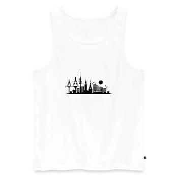 hamburg skyline - Männer Premium Bio Tank Top - Weiß - Vorne - Michal (187cm)