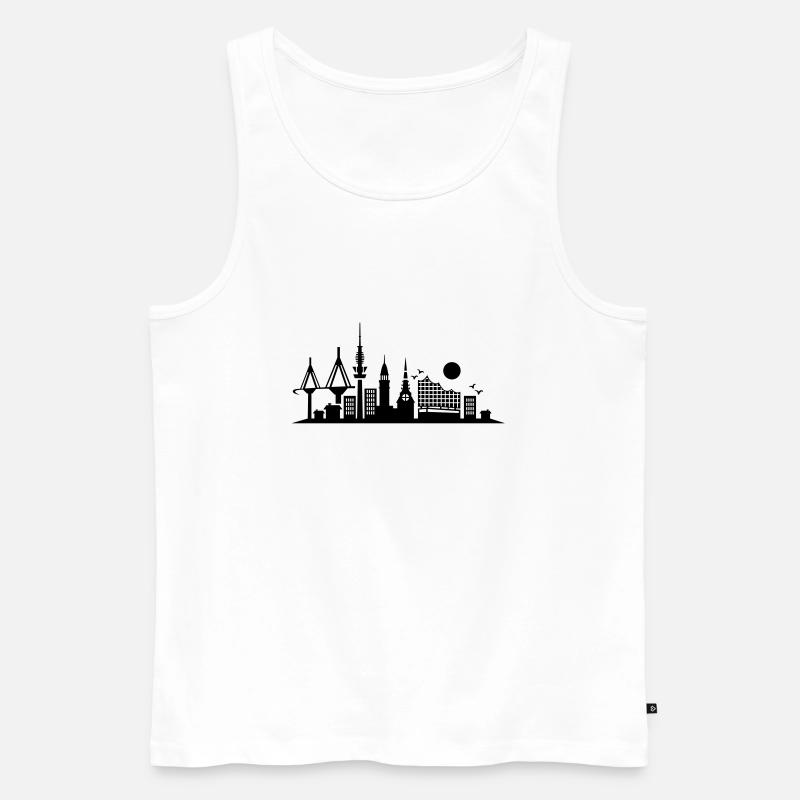 hamburg skyline - Männer Premium Bio Tank Top - Weiß