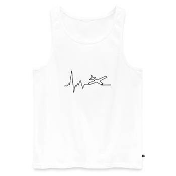 Avion de battement de cœur - Débardeur bio Premium Homme - blanc - Devant - Michal (187cm)