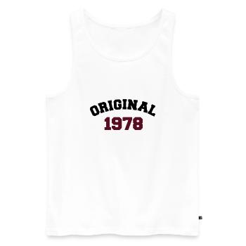 Original 1978 - Männer Premium Bio Tank Top - Weiß - Vorne - Michal (187cm)