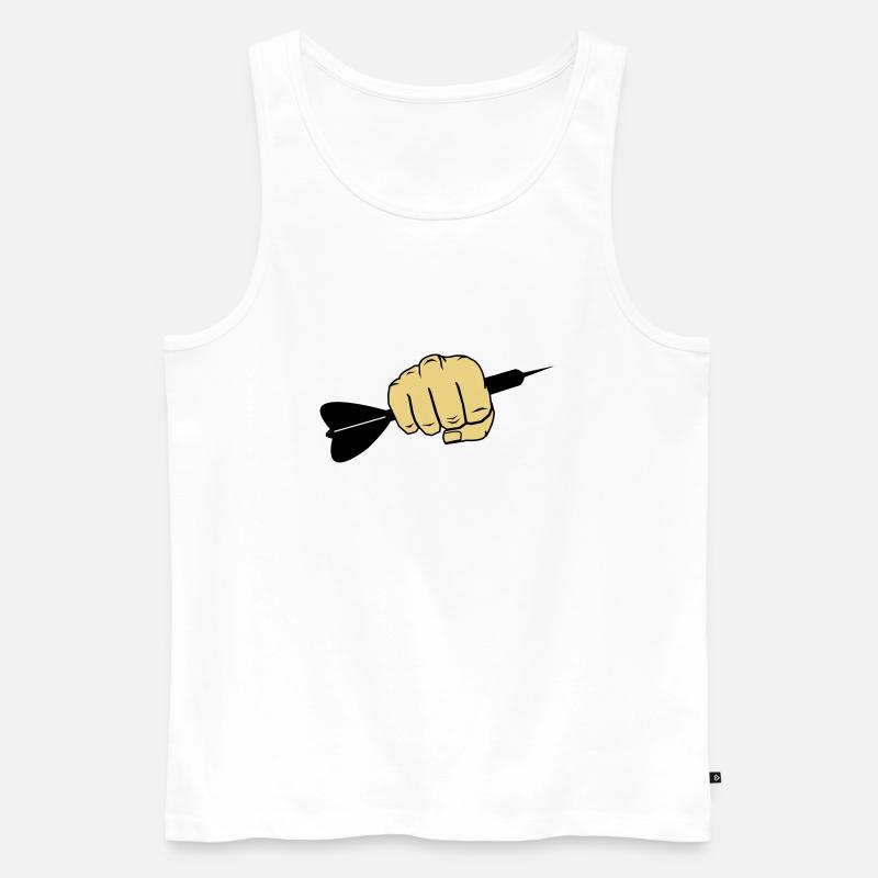 dart_faust_002 - Männer Premium Bio Tank Top - Weiß