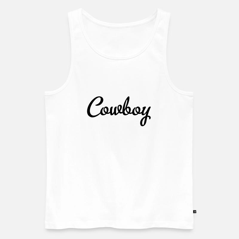 Cowboy - Männer Premium Bio Tank Top - Weiß