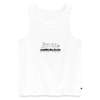 Berlin - Men's Premium Organic Tank Top - white - Front - Michal (187cm)