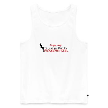 Finger weg - Männer Premium Bio Tank Top - Weiß - Vorne - Michal (187cm)