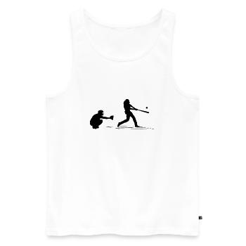 Baseball catcher, batter and umpire baseball game - Men's Premium Organic Tank Top - white - Front - AI Model Male 178 light (178cm)