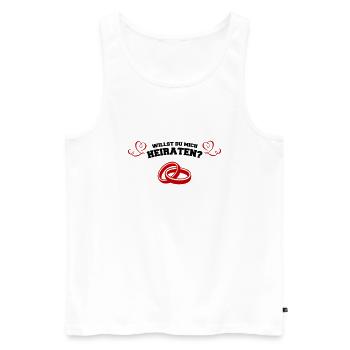 Willst du mich Heiraten? - Männer Premium Bio Tank Top - Weiß - Vorne - AI Model Male 178 light (178cm)