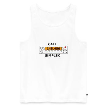 Radio call 145.450 Mhz ham radio - Men's Premium Organic Tank Top - white - Front - AI Model Male 178 light (178cm)