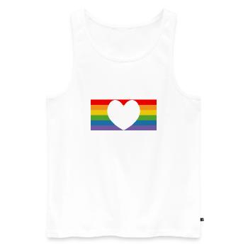 pride rainbow flag - Men's Premium Organic Tank Top - white - Front - AI Model Male 178 light (178cm)