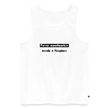 emploi arbre abatteur charpentier travail tshirts - Débardeur bio Premium Homme - blanc - Devant - Michal (187cm)