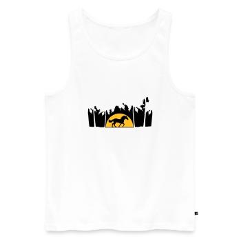 Palmen Strand Sonne Pferd - Männer Premium Bio Tank Top - Weiß - Vorne - AI Model Male 178 light (178cm)