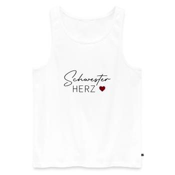 SchwesterHerz - Männer Premium Bio Tank Top - Weiß - Vorne - Michal (187cm)