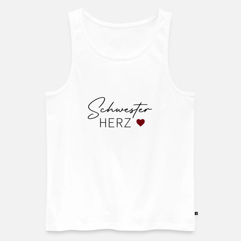 SchwesterHerz - Männer Premium Bio Tank Top - Weiß