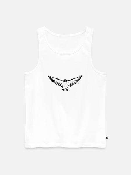 aigle volant ouvrant ses ailes stylisé simple - Débardeur bio Premium Homme - blanc