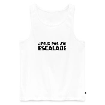 J’PEUX PAS J’AI ESCALADE - Débardeur bio Premium Homme - blanc - Devant - Michal (187cm)