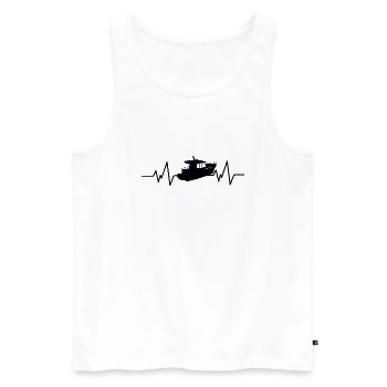 Herzschlag Boot Mototbot - Männer Premium Bio Tank Top - Weiß - Vorne - Michal (187cm)