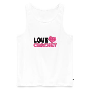 Love crochet heart pattern - Männer Premium Bio Tank Top - Weiß - Vorne - Michal (187cm)